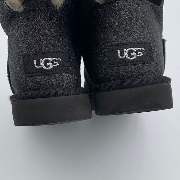 UGG Bailey Bow mini black glitter women’s size 8 like new condition - Picture 8 of 12